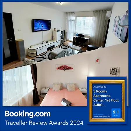 3 Apartment, Center, 1st Floor Flat, Aubg, Wifi, Pc I5 Ssd, Tablet, Androidmitvbox, 3 Led Tvs 200 Channels, Long Terrace, Self-easy-late Check-in Key Box, Before Greece
