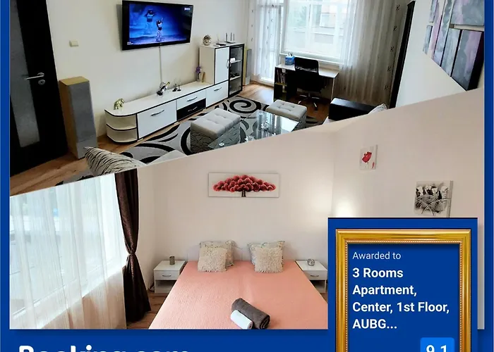 3 Apartment, Center, 1st Floor Flat, Aubg, Wifi, Pc I5 Ssd, Tablet, Androidmitvbox, 3 Led Tvs 200 Channels, Long Terrace, Self-easy-late Check-in, Before Greece