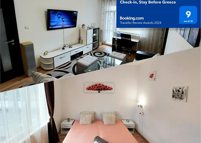3 Apartment, Center, 1st Floor Flat, Aubg, Wifi, Pc I5 Ssd, Tablet, Androidmitvbox, 3 Led Tvs 200 Channels, Long Terrace, Self-easy-late Check-in, Before Greece アパート